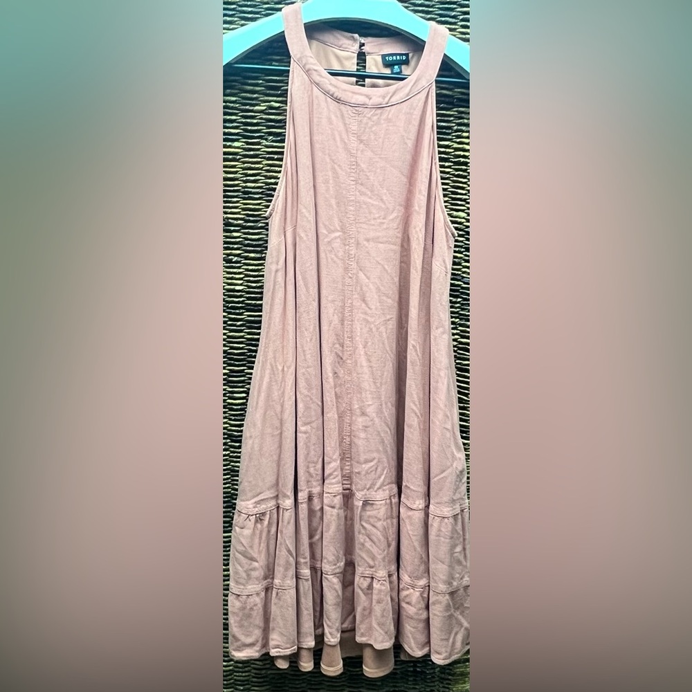 Torrid-Sleeveless Mini Dress,Coral,Size:00,Missing belt loops,Small hole on side